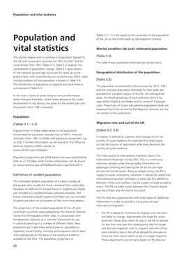 Population and Vital Statistics