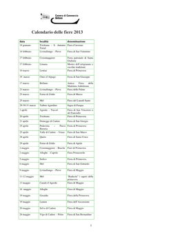 Calendario Delle Fiere 2013