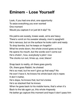 Eminem - Lose Yourself