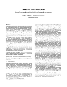 Using Template Haskell for Efficient Generic Programming