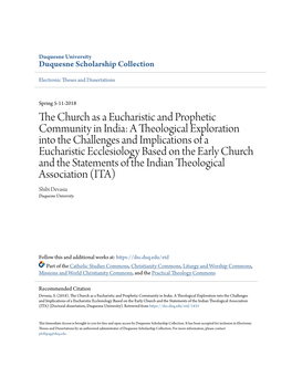 The Church As a Eucharistic and Prophetic Community in India: A