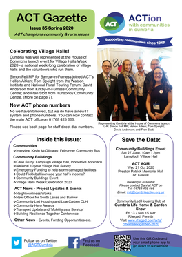 ACT Gazette Issue 35 Spring 2020 ACT Champions Community & Rural Issues