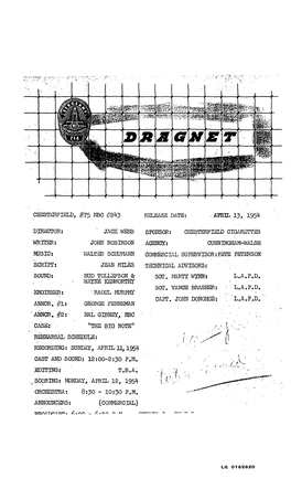 Ielb, #75 NBC 7 =243 -: APRIL 13, 1954