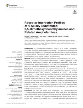 Receptor Interaction Profiles of 4-Alkoxy-Substituted 2,5-Dimethoxyphenethylamines and Related Amphetamines