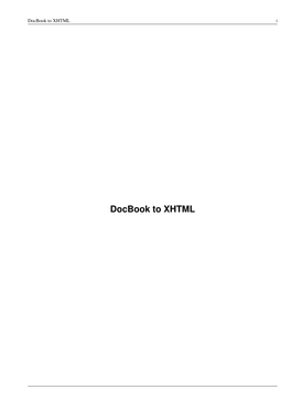 Docbook to XHTML I