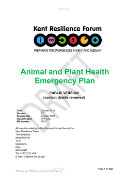 Kent County Council Animal and Plant Health Emergency