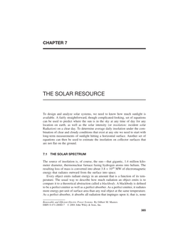 The Solar Resource