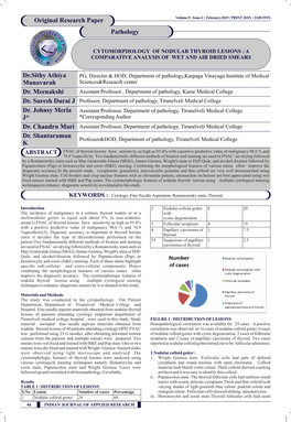 Dr.Sithy Athiya Munavarah Dr. Johnsy Merla J* Original Research Paper