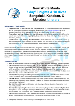 Sangalaki, Kakaban, & Maratua Itinerary