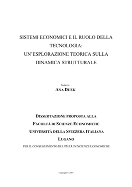 Sistemi Economici E Il Ruolo Della Tecnologia: Un'esplorazione Teorica