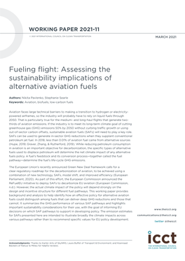 Assessing the Sustainability Implications of Alternative Aviation Fuels