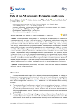 State of the Art in Exocrine Pancreatic Insufficiency