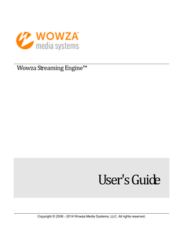 Wowza Streaming Engine User Guide