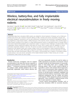 Wireless, Battery-Free, and Fully Implantable Electrical