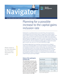 Planning for a Possible Increase to the Capital Gains Inclusion Rate