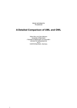 A Detailed Comparison of UML and OWL