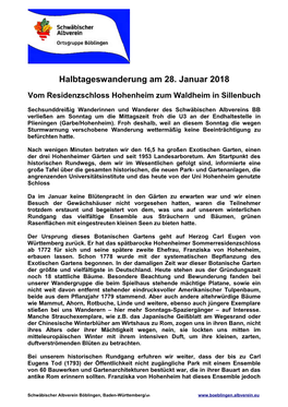 Halbtageswanderung Am 28. Januar 2018