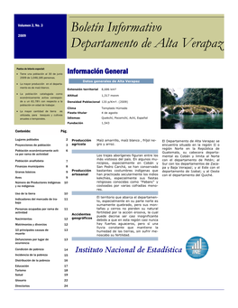 Boletín Informativo Departamento De Alta Verapaz