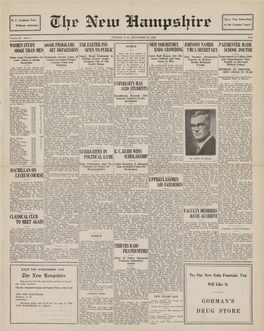 The New Hampshire, Vol. 23, No. 1 (Sept 29, 1932)