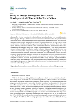 Study on Design Strategy for Sustainable Development of Chinese Solar Term Culture