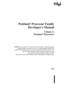 Pentium® Processor Family Developer's Manual