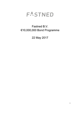 Fastned B.V. €10,000,000 Bond Programme 22 May 2017