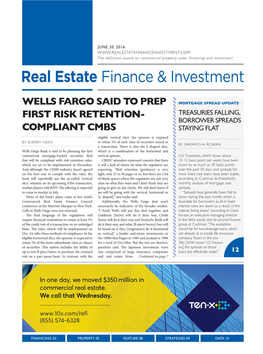 Wells Fargo Said to Prep First Risk Retention-Compliant Cmbs