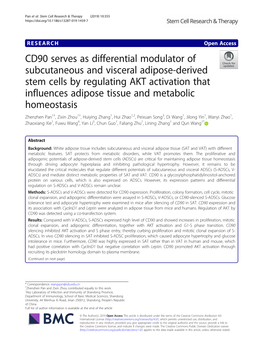 CD90 Serves As Differential Modulator of Subcutaneous and Visceral