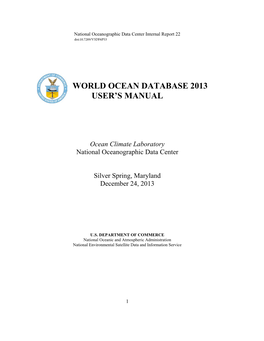 World Ocean Datbase User's Manual