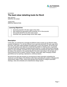 The Best Rebar Detailing Tools for Revit Alan Johnson GRAITEC UK Limited