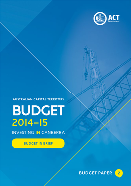 ACT Government Budget 2014-15