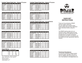 Dimar Dado Set Instructions