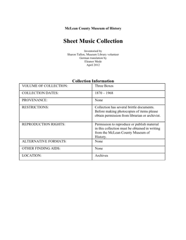 Sheet Music Collection