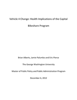 Vehicle 4 Change: Health Implications of the Capital Bikeshare Program