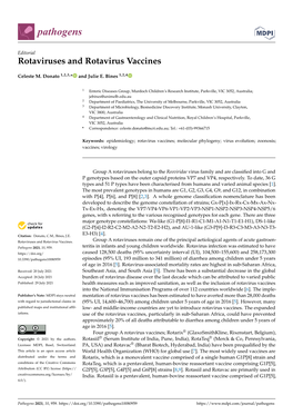 Rotaviruses and Rotavirus Vaccines