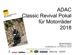 ADAC Classic Revival Pokal Für Motorräder 2018