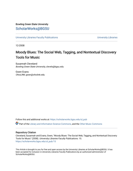 Moody Blues: the Social Web, Tagging, and Nontextual Discovery Tools for Music