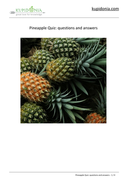 Pineapple Quiz: Questions and Answers