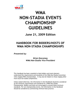 Wma Non-Stadia Events Championship Guidelines