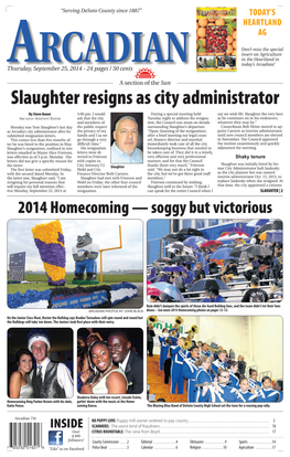 Slaughter Resigns As City Administrator by Steve Bauer 5:00 Pm