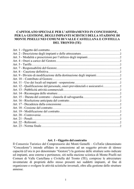 Capitolato Speciale Per L'affidamento In