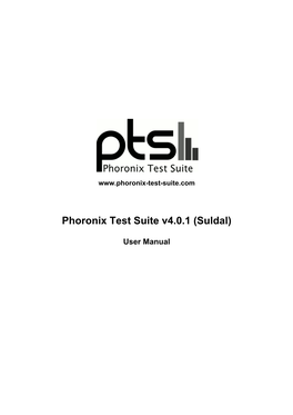 Phoronix Test Suite V4.0.1 (Suldal)