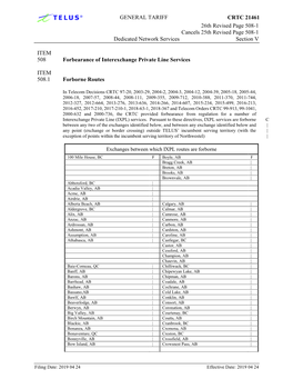 GENERAL TARIFF CRTC 21461 26Th Revised Page 508-1 Cancels 25Th