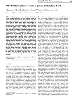 P94fer Facilitates Cellular Recovery of Gamma Irradiated Pre-T Cells