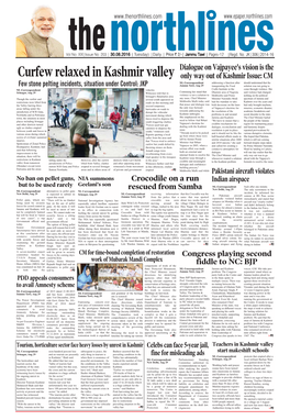 Curfew Relaxed in Kashmir Valley Only Way out of Kashmir Issue: CM