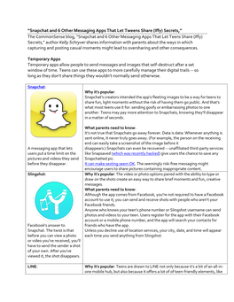 “Snapchat and 6 Other Messaging Apps That Let Tweens Share (Iffy