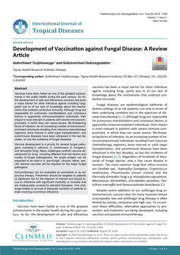 Development of Vaccination Against Fungal Disease: a Review Article