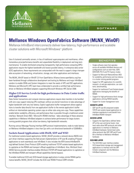 Mellanox Windows Openfabrics Software (MLNX Winof)