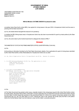 ANSWERED ON:08.12.2004 MINING LEASES Bellarmin Shri A.V