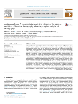 Antisana Volcano: a Representative Andesitic Volcano of the Eastern Cordillera of Ecuador: Petrography, Chemistry, Tephra and Glacial Stratigraphy